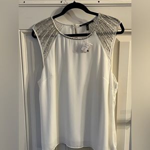 Stunning night out top with beautiful silver beads